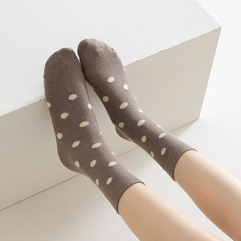 جوارب نسائية للكاحل من Mcool Mary، كاجوال من القطن المحبوك الدافئ لطيف منقط، عبوة من 6 جوارب للنساء in Kuwait