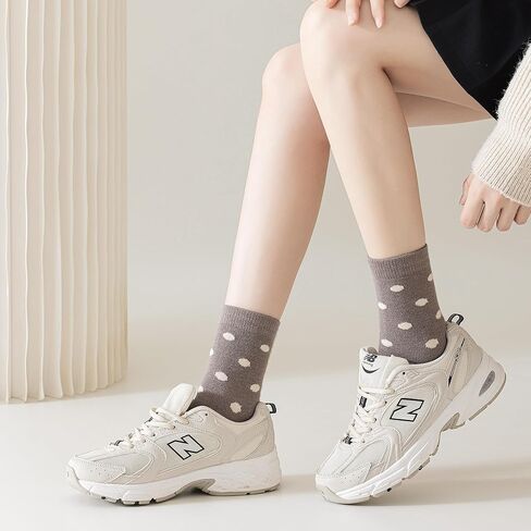 جوارب نسائية للكاحل من Mcool Mary، كاجوال من القطن المحبوك الدافئ لطيف منقط، عبوة من 6 جوارب للنساء in Kuwait