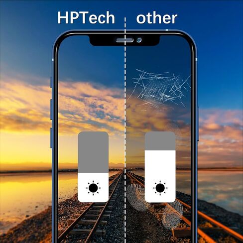 واقي شاشة HPTech (عبوة من قطعتين) مصمم لهاتف iPhone 12 Mini (5.4 بوصة) من الزجاج المقسى، مضاد للخدش، خالٍ من الفقاعات in Kuwait
