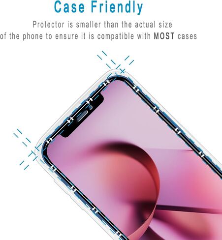 واقي شاشة HPTech (عبوة من قطعتين) مصمم لهاتف iPhone 12 Mini (5.4 بوصة) من الزجاج المقسى، مضاد للخدش، خالٍ من الفقاعات in Kuwait