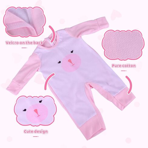 BABESIDE 11 PCS Reborn Baby Doll Clothes and Playset for 17-22 Inch Baby Doll Girl Outfits Accessories with Nursing Pad and Storage Bag, Pink in Saudi Arabia