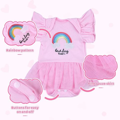 BABESIDE 11 PCS Reborn Baby Doll Clothes and Playset for 17-22 Inch Baby Doll Girl Outfits Accessories with Nursing Pad and Storage Bag, Pink in Saudi Arabia