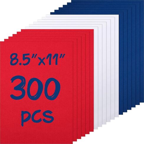 Cholemy 300 Sheets Red Blue White 8.5 x 11 Inch Colored Cardstock Paper Patriotic Card Stock 160gsm Red Cardstock Paper for DIY Craft Fourth of July Independence Day Craft Greeting Invitation Card in Saudi Arabia