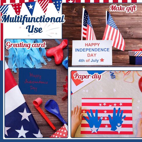 Cholemy 300 Sheets Red Blue White 8.5 x 11 Inch Colored Cardstock Paper Patriotic Card Stock 160gsm Red Cardstock Paper for DIY Craft Fourth of July Independence Day Craft Greeting Invitation Card in Saudi Arabia