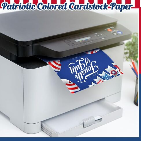 Cholemy 300 Sheets Red Blue White 8.5 x 11 Inch Colored Cardstock Paper Patriotic Card Stock 160gsm Red Cardstock Paper for DIY Craft Fourth of July Independence Day Craft Greeting Invitation Card in Saudi Arabia
