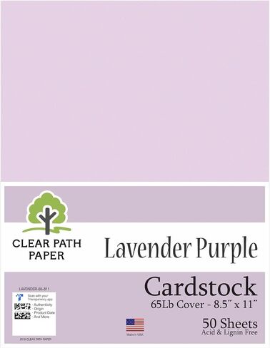Clear Path Paper Grape Purple Cardstock - 8.5 x 11 inch - 65Lb Cover - 100 Sheets in Saudi Arabia