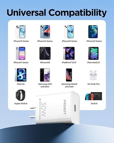 120W USB C Charger - PPS 4-Port GaN USB C Charger Block Fast Charging with 6FT USB-C to C Cable for MacBook Pro/Air, Pixelbook, iPad Pro, iPhone Series, Galaxy S23/ Note20, Pixel 8, Steam Deck in Saudi Arabia