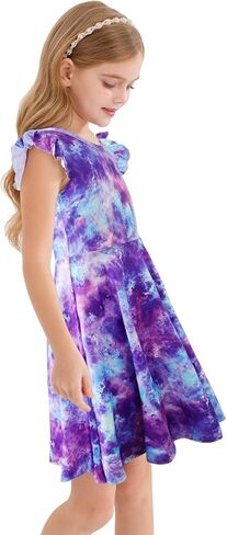 Girls Sleeveless Casual Dress Floral Printed Sundress for Home Party Beach Kindergarten Graduation in Kuwait