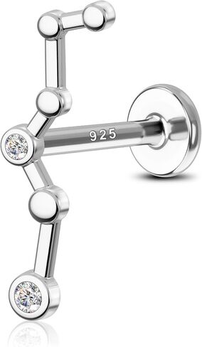 COCHARM Climb Cartilage Helix Earring Stud 925 Sterling Silver 16g 6mm 8mm Flat Back Helix Piercing Jewelry Constellation Cartilage Jewelry for Women Man Helix Conch Stud Earring in Saudi Arabia