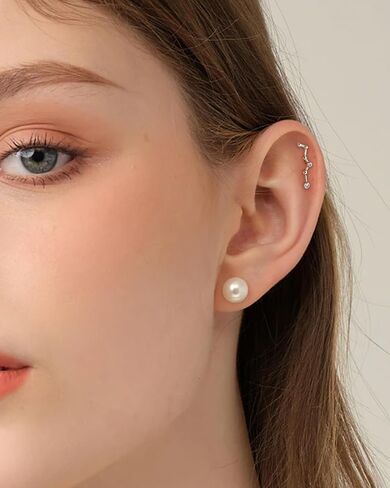 COCHARM Climb Cartilage Helix Earring Stud 925 Sterling Silver 16g 6mm 8mm Flat Back Helix Piercing Jewelry Constellation Cartilage Jewelry for Women Man Helix Conch Stud Earring in Saudi Arabia