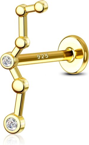 COCHARM Climb Cartilage Helix Earring Stud 925 Sterling Silver 16g 6mm 8mm Flat Back Helix Piercing Jewelry Constellation Cartilage Jewelry for Women Man Helix Conch Stud Earring in Saudi Arabia