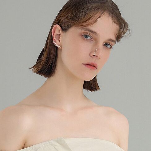 ORAZIO 100 قطعة من حلقات الأنف للنساء والرجال، حلقات الأنف على شكل حرف L، مسامير الأنف على شكل عظمة من الفولاذ المقاوم للصدأ، مجوهرات ثقب الأنف 1.5 مم، 2 مم، 2.5 مم in Kuwait