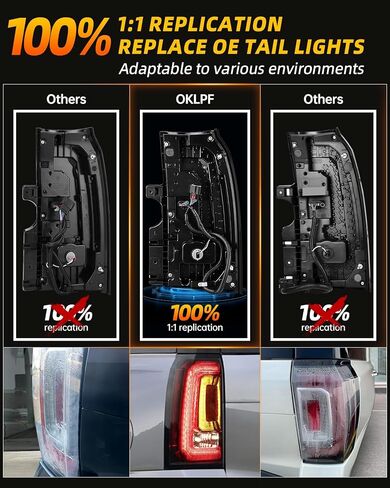 OKLPF LED Tail Light Compatible With 2015 2016 2017 2018 2019 2020 GMC Yukon/Yukon XL Replace GM2801268,Right Passenger Side Rear Brake Smoked Lens Taillight Assembly,Included Bulbs and Harness in Saudi Arabia