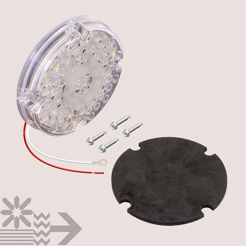 TRUE MODS 2pc 7" Round 47-LED Turn Signal Tail Light For School Bus Transit Vehicles Refuse Hauler [DOT FMVSS-108] [SAE I6] [TBT Function] [9-16V DC] For Trailer Truck - AMBER in Kuwait