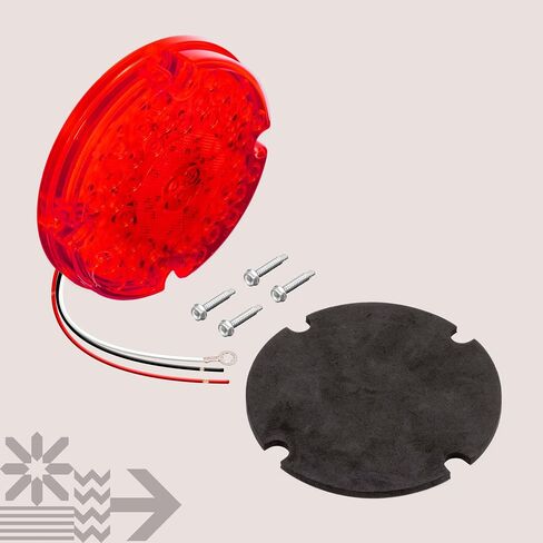 TRUE MODS 2pc 7" Round 47-LED Turn Signal Tail Light For School Bus Transit Vehicles Refuse Hauler [DOT FMVSS-108] [SAE I6] [TBT Function] [9-16V DC] For Trailer Truck - AMBER in Kuwait