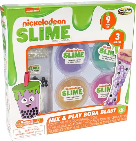 Nickelodeon Mix N Play Sweet Shop Slime Kit - 4 Colorful Slimes, 3 Fun Add-Ins, 2 Scents - Ideal for 6-Year-Olds in Saudi Arabia