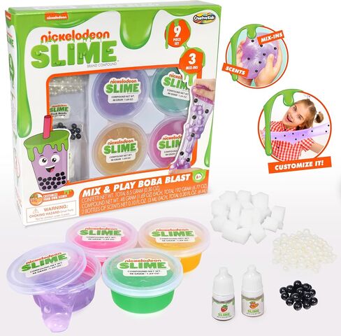 Nickelodeon Mix N Play Sweet Shop Slime Kit - 4 Colorful Slimes, 3 Fun Add-Ins, 2 Scents - Ideal for 6-Year-Olds in Saudi Arabia
