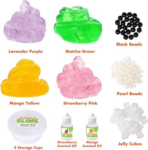 Nickelodeon Mix N Play Sweet Shop Slime Kit - 4 Colorful Slimes, 3 Fun Add-Ins, 2 Scents - Ideal for 6-Year-Olds in Saudi Arabia
