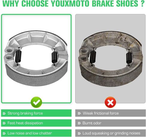Youxmoto Front Brake Pads Rear Shoes Fit for Honda Rubicon 500 TRX500 2005-2014/ for GPScape TRX500 FGA 2005-2008/ for Foreman 500 2005-2011 Drum Brake Shoes in Saudi Arabia