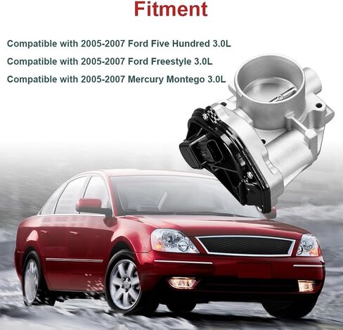 Electronic Throttle Body Compatible with 2005 2006 2007 Ford Five Hundred Freestyle Mercury Montego V6 3.0L Throttle Body Assembly Replacement for S20025 6F9Z9E926A 5F9Z9E926AA 5F9Z9E926B in Saudi Arabia