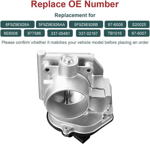 Electronic Throttle Body Compatible with 2005 2006 2007 Ford Five Hundred Freestyle Mercury Montego V6 3.0L Throttle Body Assembly Replacement for S20025 6F9Z9E926A 5F9Z9E926AA 5F9Z9E926B in Saudi Arabia