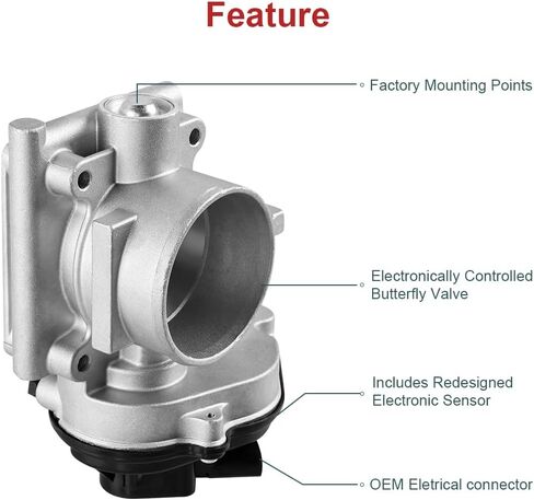 Electronic Throttle Body Compatible with 2005 2006 2007 Ford Five Hundred Freestyle Mercury Montego V6 3.0L Throttle Body Assembly Replacement for S20025 6F9Z9E926A 5F9Z9E926AA 5F9Z9E926B in Saudi Arabia