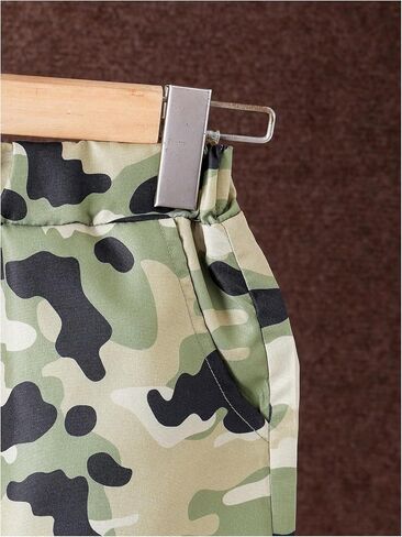 Boy's 3 Piece Outfit Camo Print Short Sleeve T Shirt and Track Shorts with Crossbody Bag in Saudi Arabia