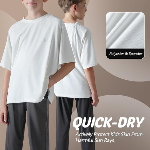 Boys Clothes with Short Sleeve Shirt & Pants with 2 Pocket, Quick-Dry Sets Loose Fit Breathable Cooling Sports Sleep in Saudi Arabia