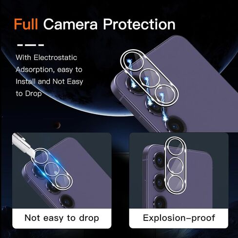 【2+2 قطعتان من واقي شاشة الخصوصية لهاتف Samsung Galaxy S24 وعبوتان من واقي عدسة الكاميرا، [HD] [حماية العين] [صلابة 9H] زجاج مقسى in Kuwait