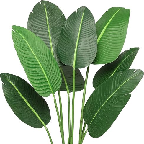 IDEALHOUSE Artificial Bird of Paradise Plant, 60 Inches Artificial Plants Indoor, Artificial Faux Banana Leaf Plants with Pot, 5ft Artificial Standing Plants with 8 Trunks for Home Office Decor in Kuwait