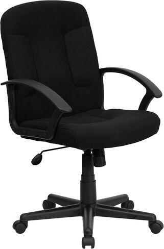 Flash Furniture Garver Mid-Back Black Fabric Executive Swivel Office Chair with Nylon Arms in Saudi Arabia