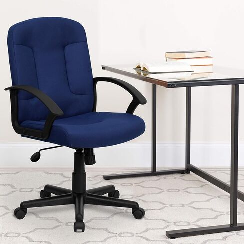 Flash Furniture Garver Mid-Back Black Fabric Executive Swivel Office Chair with Nylon Arms in Saudi Arabia