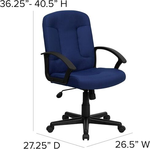 Flash Furniture Garver Mid-Back Black Fabric Executive Swivel Office Chair with Nylon Arms in Saudi Arabia