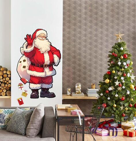 SietDESEO 50 x 32 Inch Cardboard Santa Claus Cutout Paper Santa Claus Bulletin Board Decorations Christmas Wall Decoration for Classroom Home Window Chalkboard Large Santa Claus in Kuwait
