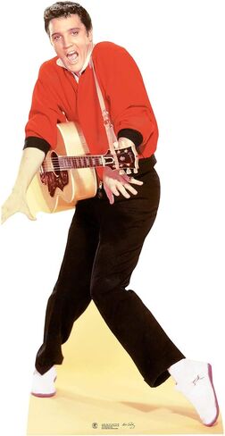 STAR CUTOUTS Ltd SC577 Elvis Presley Lifesize Cardboard Cut Out Red Jacket and Guitar - Elvis Presley Gift - Elvis Presley Party Decoration - Official Music Memorabilia for Fans in Saudi Arabia