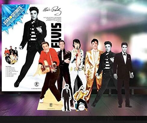 STAR CUTOUTS Ltd SC577 Elvis Presley Lifesize Cardboard Cut Out Red Jacket and Guitar - Elvis Presley Gift - Elvis Presley Party Decoration - Official Music Memorabilia for Fans in Saudi Arabia