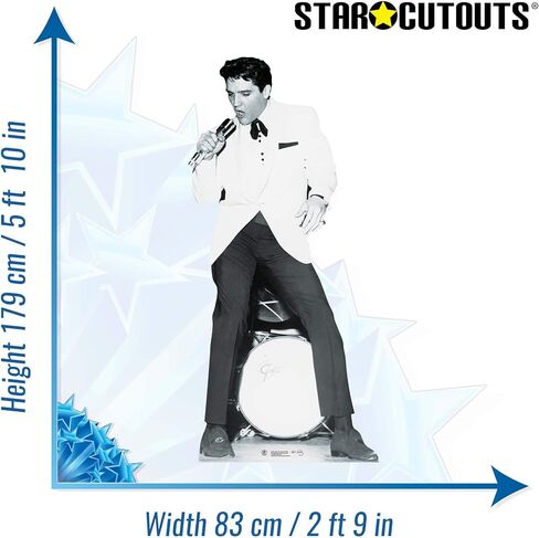 STAR CUTOUTS Ltd SC577 Elvis Presley Lifesize Cardboard Cut Out Red Jacket and Guitar - Elvis Presley Gift - Elvis Presley Party Decoration - Official Music Memorabilia for Fans in Saudi Arabia