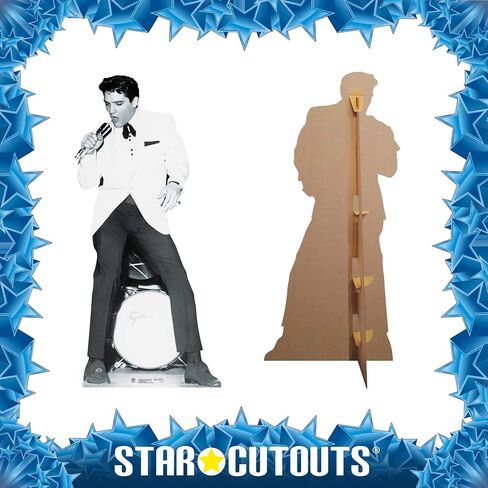STAR CUTOUTS Ltd SC577 Elvis Presley Lifesize Cardboard Cut Out Red Jacket and Guitar - Elvis Presley Gift - Elvis Presley Party Decoration - Official Music Memorabilia for Fans in Saudi Arabia