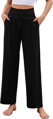 Arolina Wide Leg Yoga Pants for Women 2024 Casual Loose Sweatpants High Waisted Comfy Lounge Pajama Palazzo with Pockets in Saudi Arabia