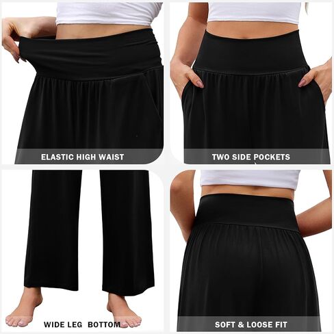 Arolina Wide Leg Yoga Pants for Women 2024 Casual Loose Sweatpants High Waisted Comfy Lounge Pajama Palazzo with Pockets in Saudi Arabia