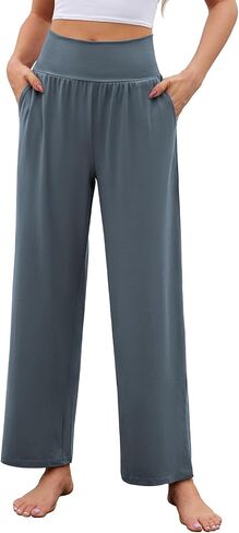 Arolina Wide Leg Yoga Pants for Women 2024 Casual Loose Sweatpants High Waisted Comfy Lounge Pajama Palazzo with Pockets in Saudi Arabia