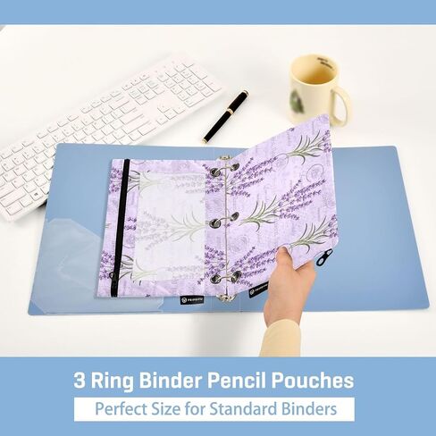 Fustylead Lovely Daisy Flower on Mint Green Pencil Pouch for 3 Ring Binders, Zipper Pencil Bags with Clear Window Organizer for Class Office 2 Pack in Kuwait