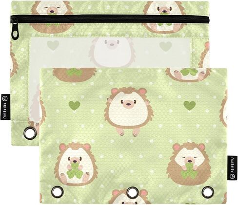 Fustylead Lovely Daisy Flower on Mint Green Pencil Pouch for 3 Ring Binders, Zipper Pencil Bags with Clear Window Organizer for Class Office 2 Pack in Kuwait