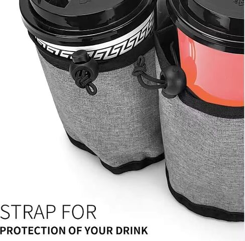 Luggage Cup Holder for Suitcases Free Hands, Portable Drink Carrier Luggage Accessories for Flight Attendants, Travel Cup Holder Business Travelers, Tourists-Black Travelers Accessories (Black) in Saudi Arabia