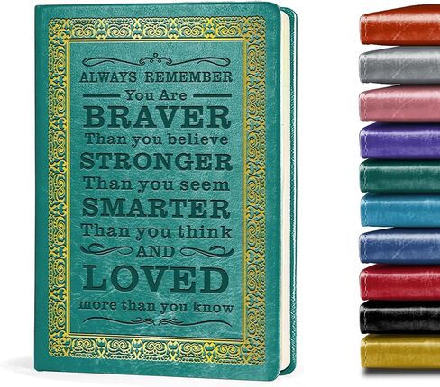 Pink A5 Lined Leather Journal Notebook,Inspirational Leather Journal Notebook for Men Women,200 Pages 100 Gsm Thick Ruled Paper Daily Diary for School,Travel,Business,Work (Pink) in Kuwait