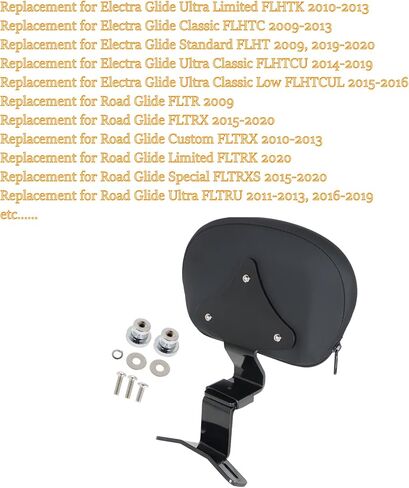 Motorcycle Front Driver Backrest Pad Detachable Rider Backrest Replacement for Touring CVO Road King Street Glide Electra Glide 2009-2022 Black in Saudi Arabia