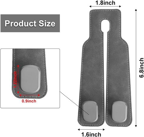 WALLFID 2 Pack Leather Car Seat Organizer Hooks - Universal Premium Car Accessories with Enhanced Grip for Purses, Bags, Coats, and More - Stylish & Practical Car Organizer (Black) in Kuwait