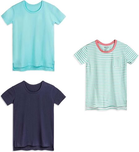Mightly Girls' Scooped Neck Short Sleeve T Shirts | 100% Organic Cotton, Colorful Casual Stylish Clothes in Kuwait