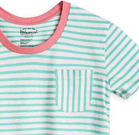 Mightly Girls' Scooped Neck Short Sleeve T Shirts | 100% Organic Cotton, Colorful Casual Stylish Clothes in Kuwait