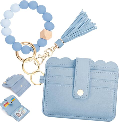 Wallet Keychain Wristlet for Women RFID Card Holder Keychain Key Chain Wallet Key Ring with Wrist Wallet for Women in Saudi Arabia